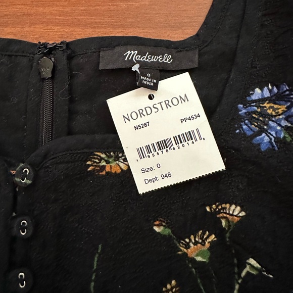 Madewell Xiomara Floral Print Long Sleeve Cotton Dress - Picture 8 of 11